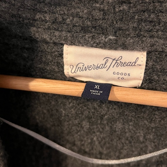 Universal Thread Charcoal Long Open-Front Ribbed Cardigan - Picture 2 of 3